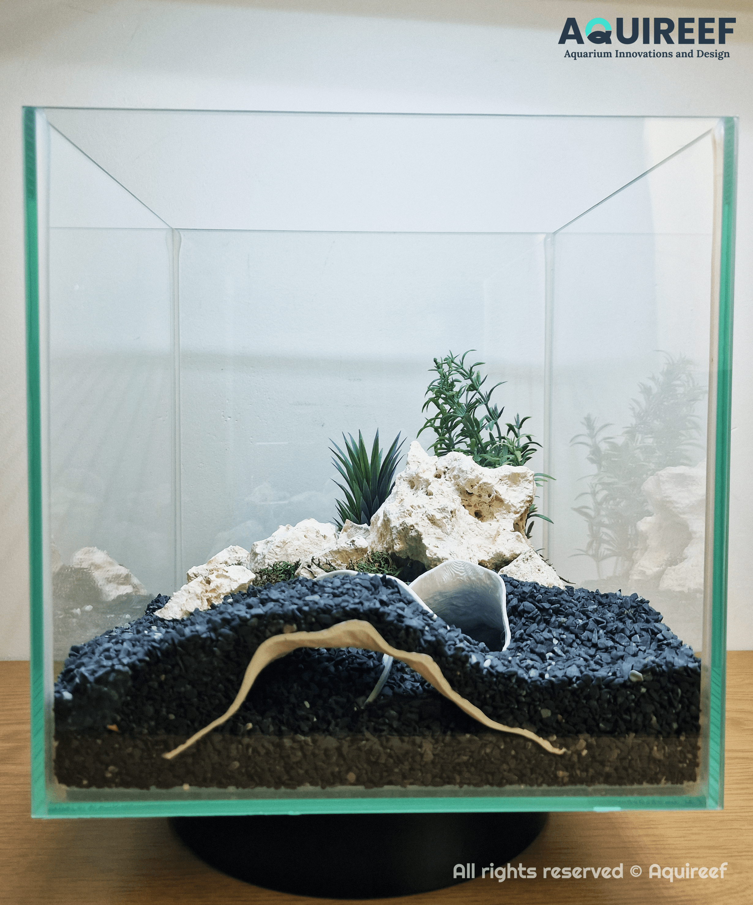 Custom 3D print design - natural form cave, fish observation and hide spot in a aquarium layout