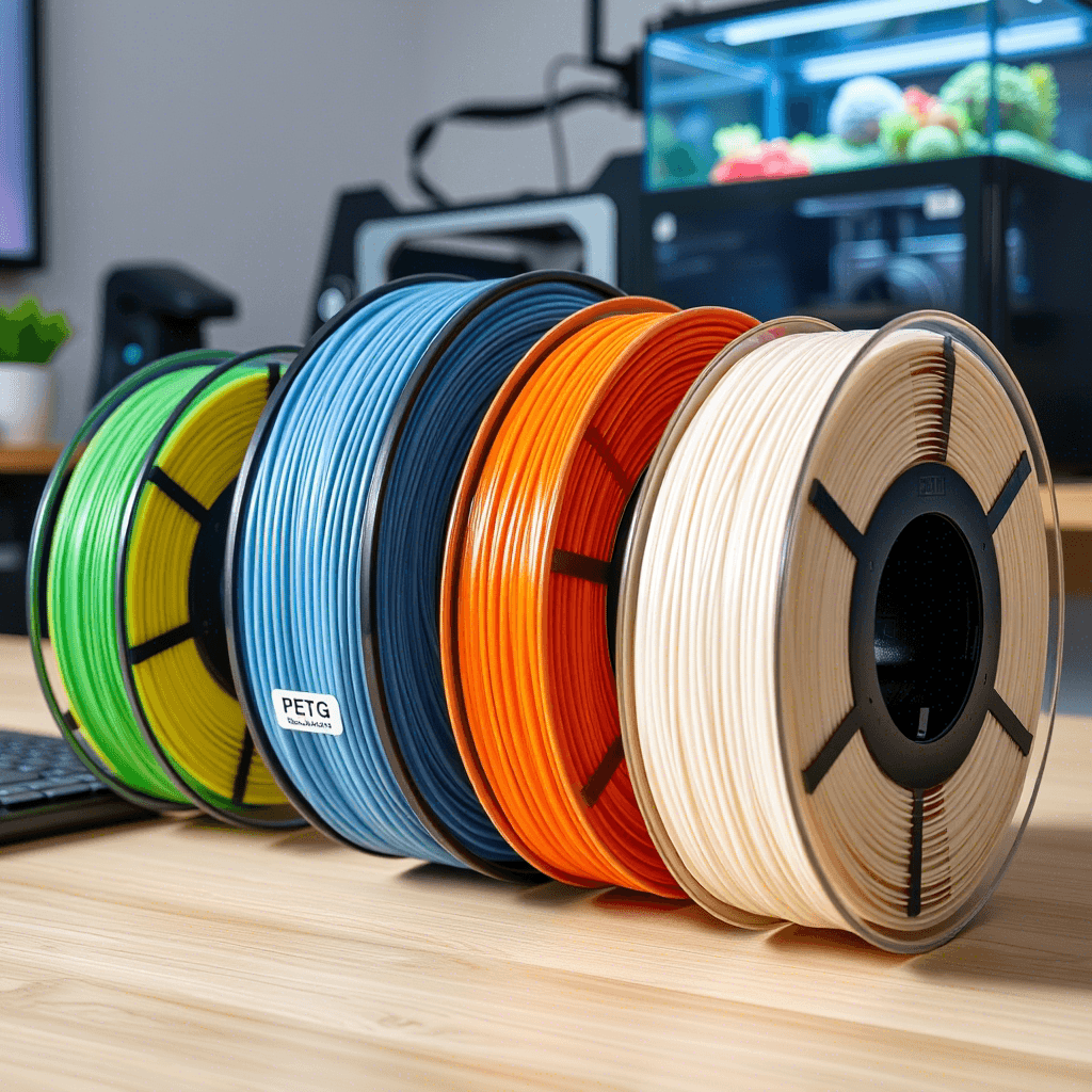 Different 3d print filament spools showcasing the materials for aquarium designs custom 3d print