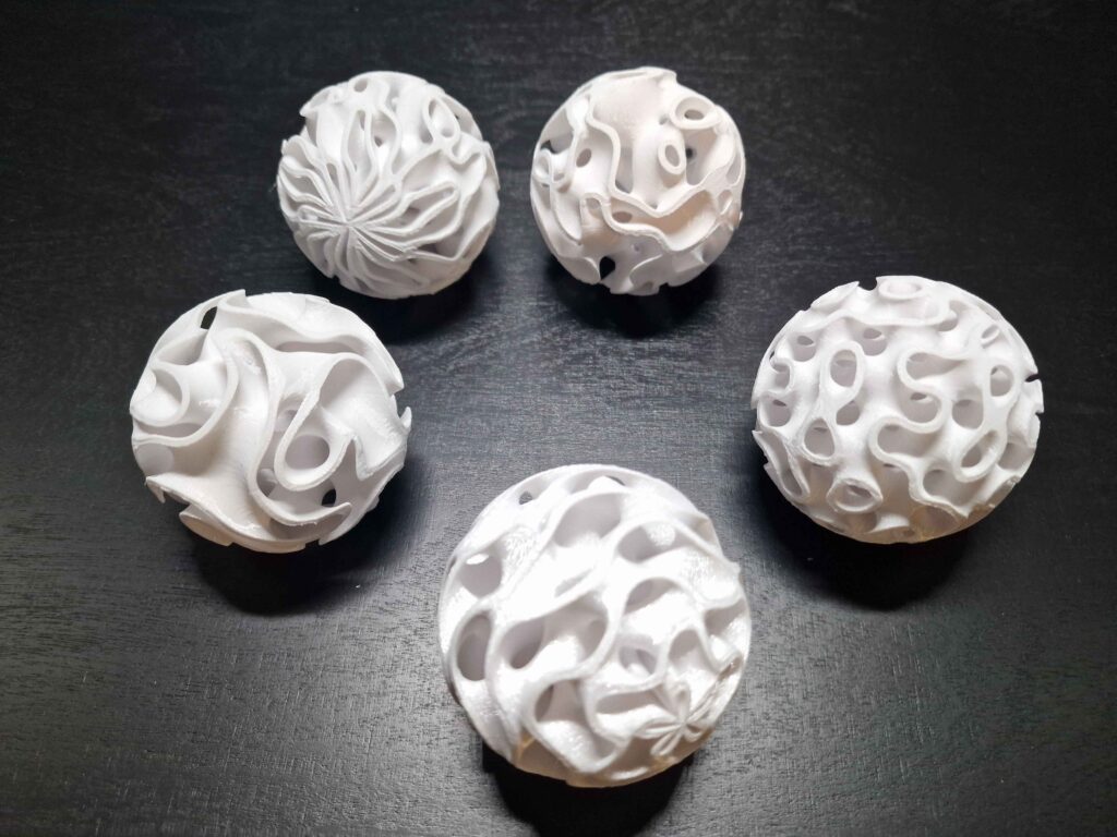 Gyroid shrimp sphere hides: designed and created by Aquireef3D