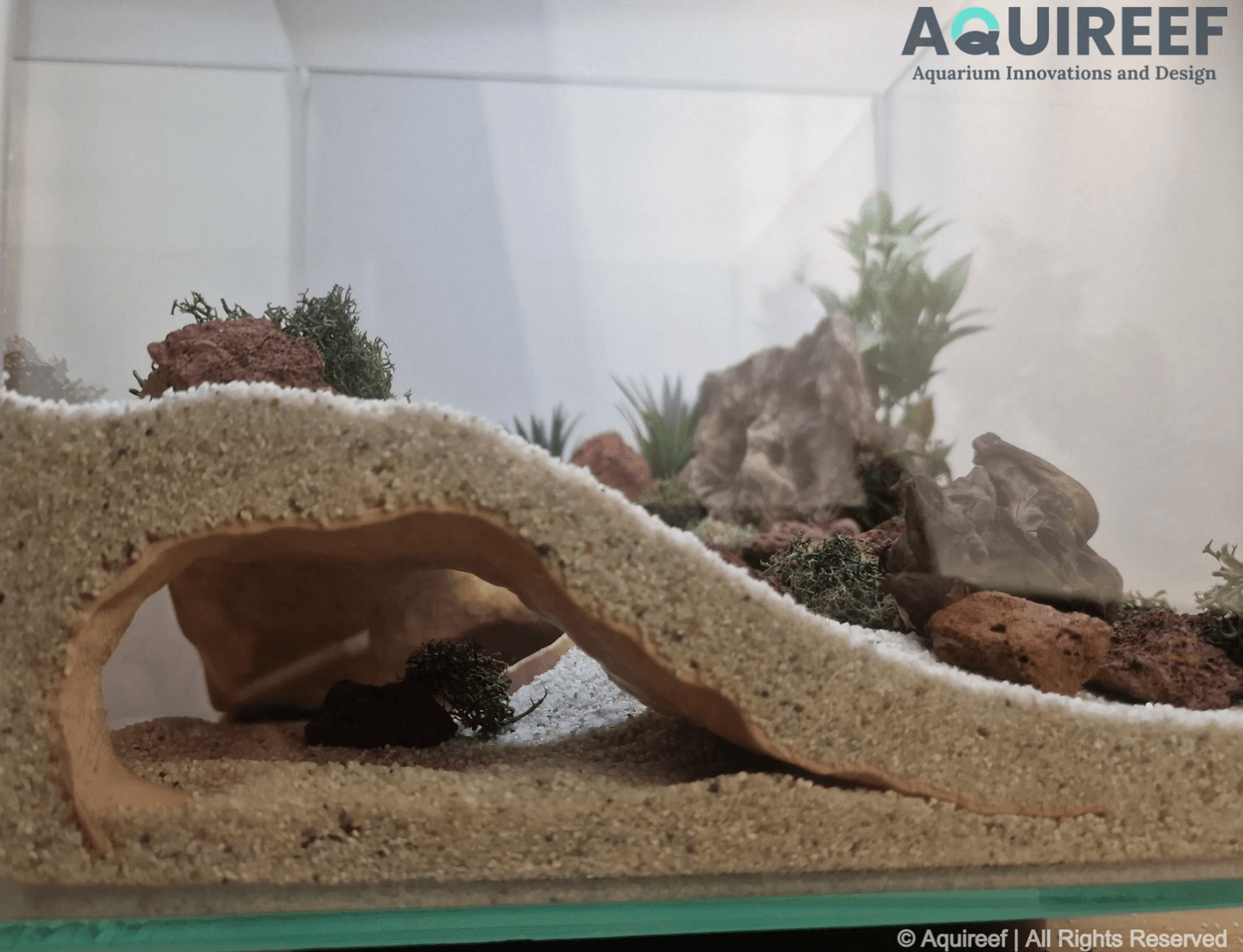 Fish tank hiding spots - custom 3D printed aquarium riptide style cave, providing a safe hiding spot for fish.
