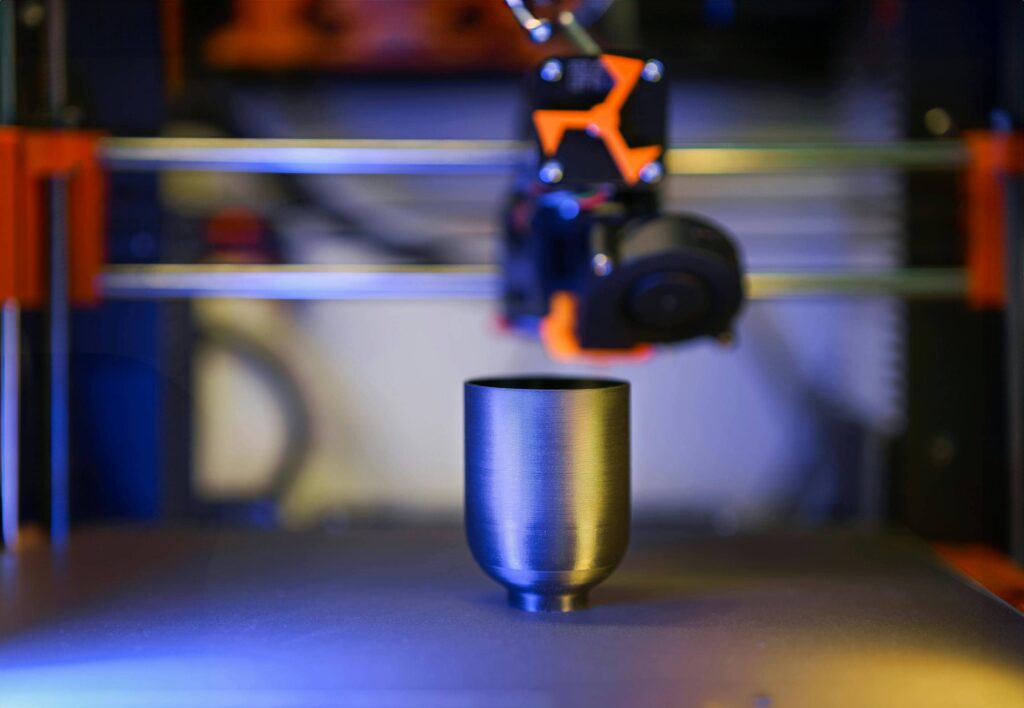 A part of a prototype is in printing action for further tests