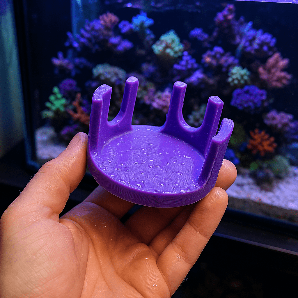 Rinsed PETG 3d printed aquarium products ready for saltwater use