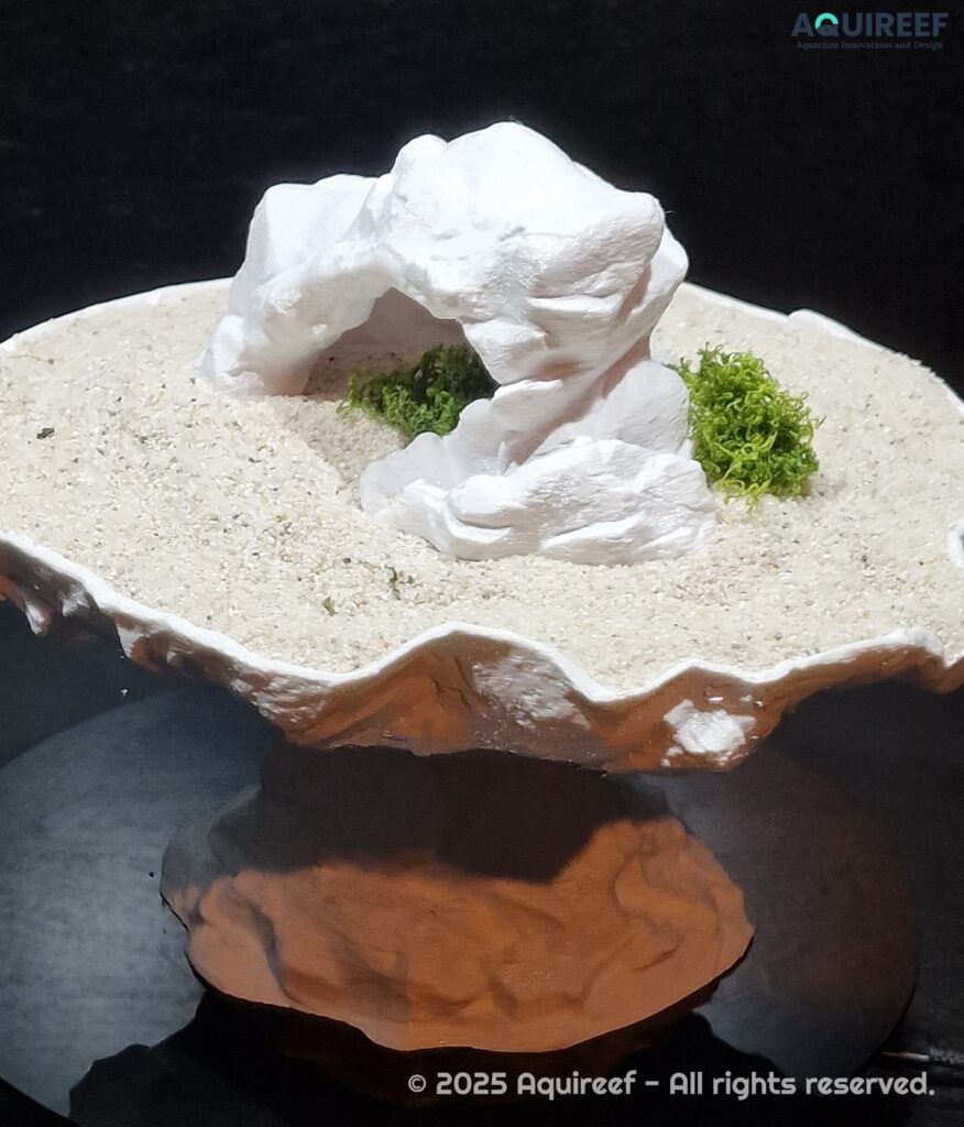A rock style hiding cave for smaller fish and reptiles 3d printed and designed by Aquireef 3D