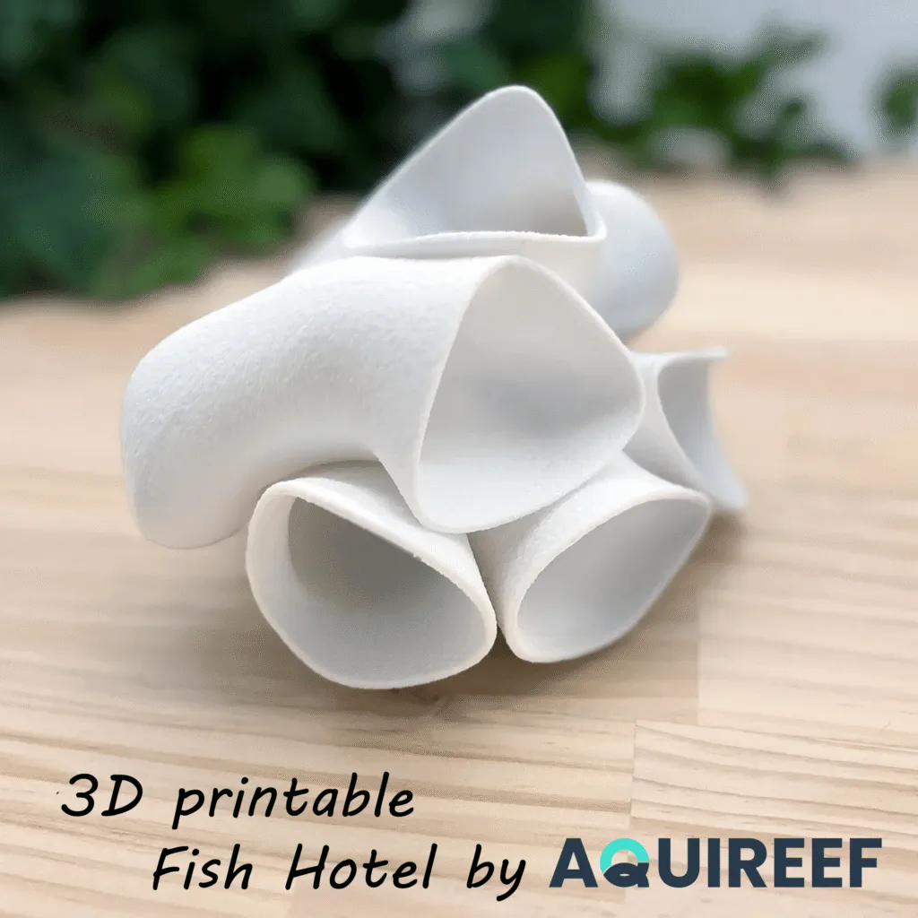 pleco hotel design for 3d printing, elegant desktop pleco cave example