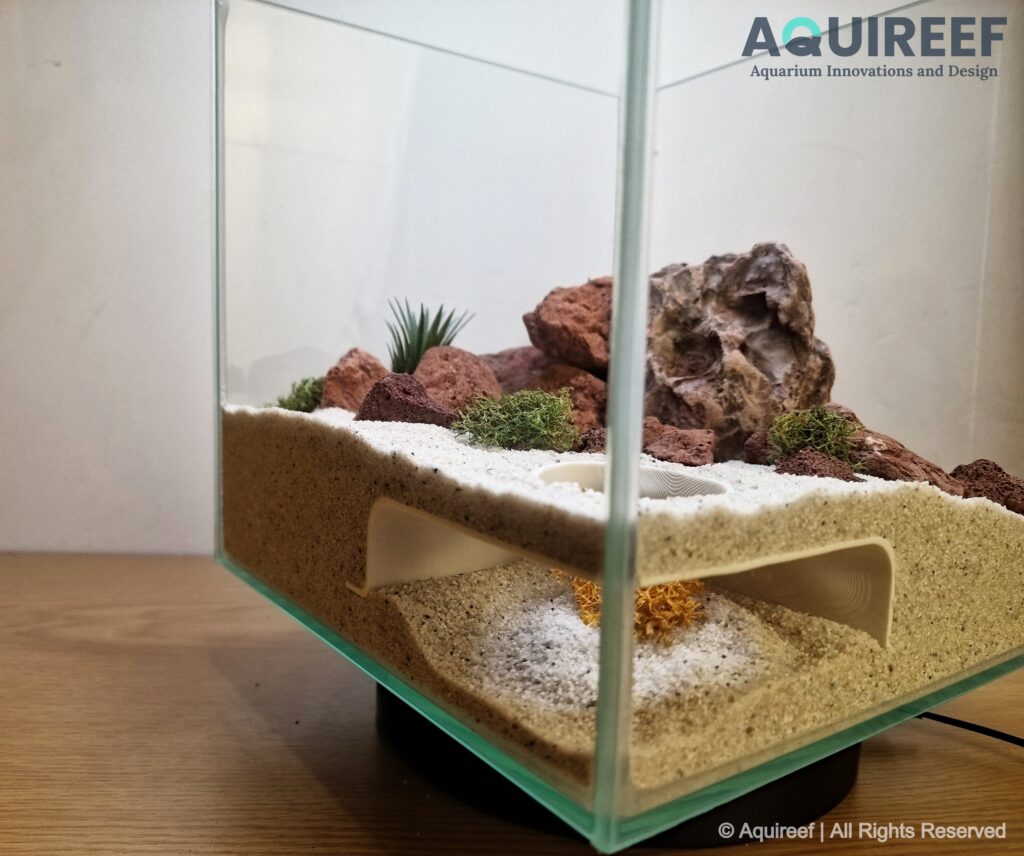 A volcanic corner cave designed for cichlids and similar fish species by Aquireef3D.