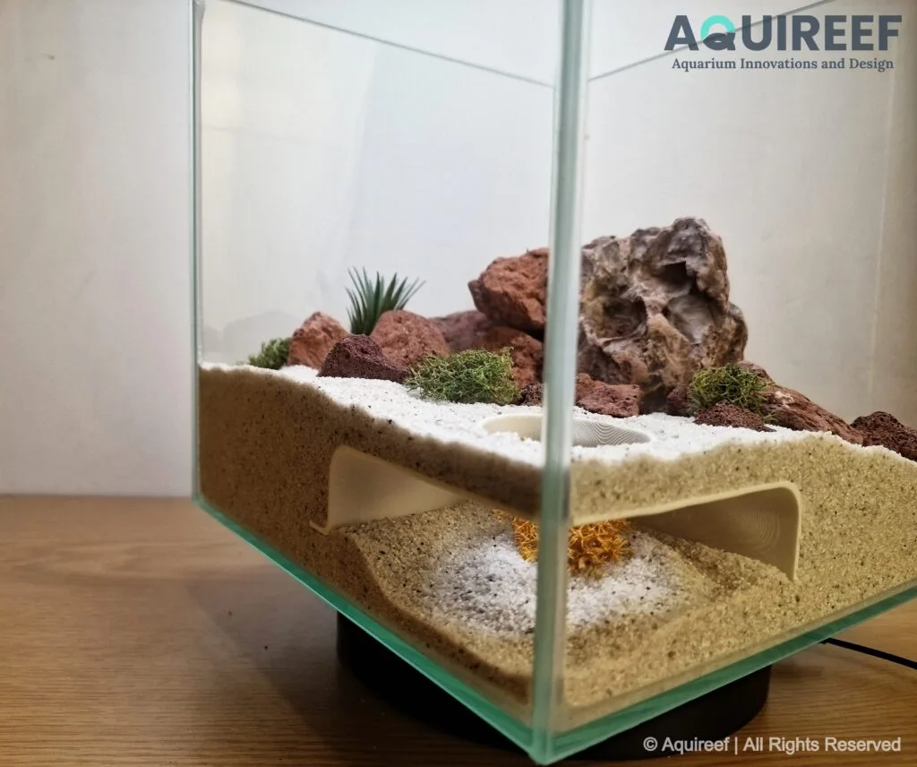 A volcanic corner cave designed for cichlids and similar fish species by Aquireef3D.