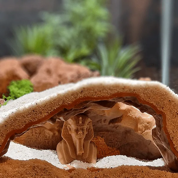 AQUARIUM and TERRARIUM 3D PRINTABLE DESIGNS by Aquireef3D - the Pharaoh Egypt Theme Aquarium Terrarium Cave