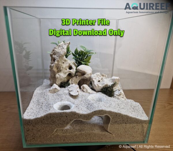 3D Printable Aquarium & Terrarium Cave STL | Fish, Gecko or Snake Tank Hideout with Dual Entrance, Big Volume