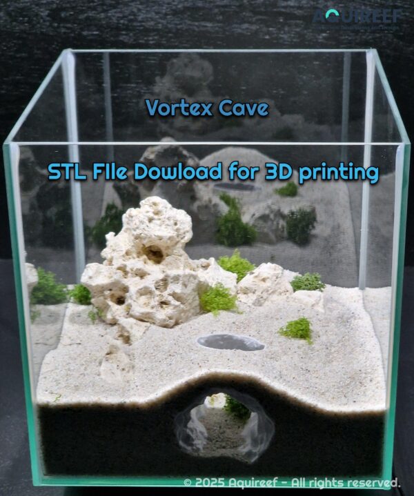 Aquarium & Terrarium Vortex Cave | Pet Hide | Terrarium Decoration | Aquarium, Terrarium, Vivarium Safe | DIY 3D Printable Cave File