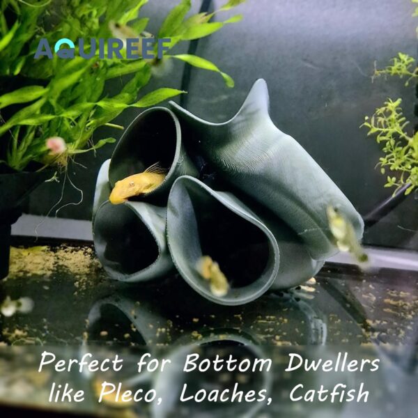 Aquarium Fish Tunnel Cave Hide, Pleco, Cichlid, Corydoras catfish, Loach Shelter, Shrimp Cave, 3D Printable Fish Tank Futuristic Decor STL - Image 2