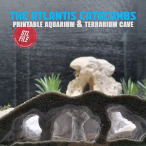 Aquarium & Terrarium Decor Cave | 3D Print Fish Tank Hide | Terrarium Pet Shelter | Atlantis Catacomb Style Cave STL