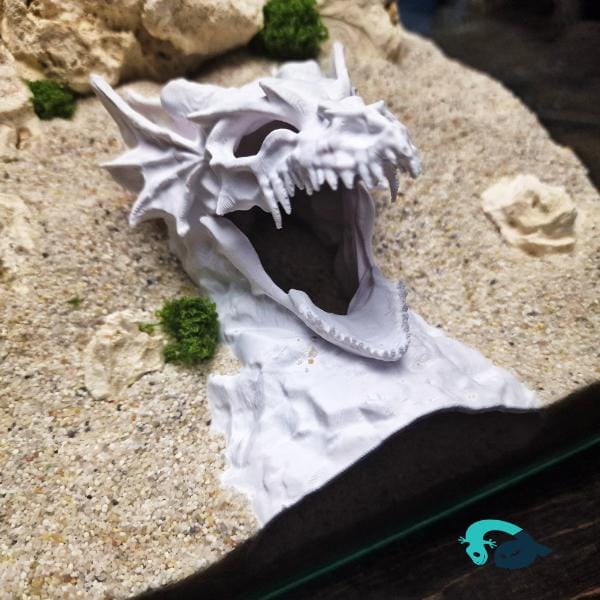 Dragon Skull Aquarium Cave, Fantasy Reptile Hideout, Gothic Aquascape Decor, Vivarium Shelter, Terrarium Ornament | The Dragono Cave 3D Printable STL File - Image 6