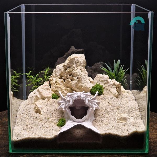 Dragon Skull Aquarium Cave, Fantasy Reptile Hideout, Gothic Aquascape Decor, Vivarium Shelter, Terrarium Ornament | The Dragono Cave 3D Printable STL File - Image 5