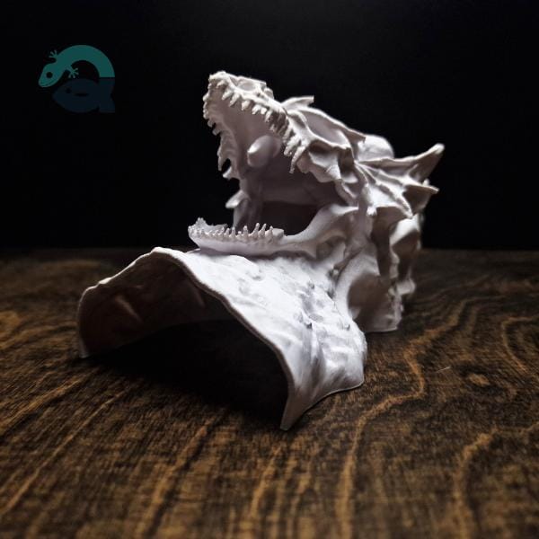 Dragon Skull Aquarium Cave, Fantasy Reptile Hideout, Gothic Aquascape Decor, Vivarium Shelter, Terrarium Ornament | The Dragono Cave 3D Printable STL File - Image 8