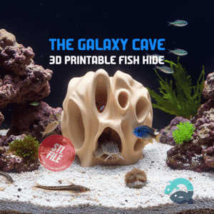 Aquarium Bottom Placable Cave - small Fish Maze: Cichlid, Pleco, Loach, Shrimp Hideout | Galaxy Cave 3D Printable STL File