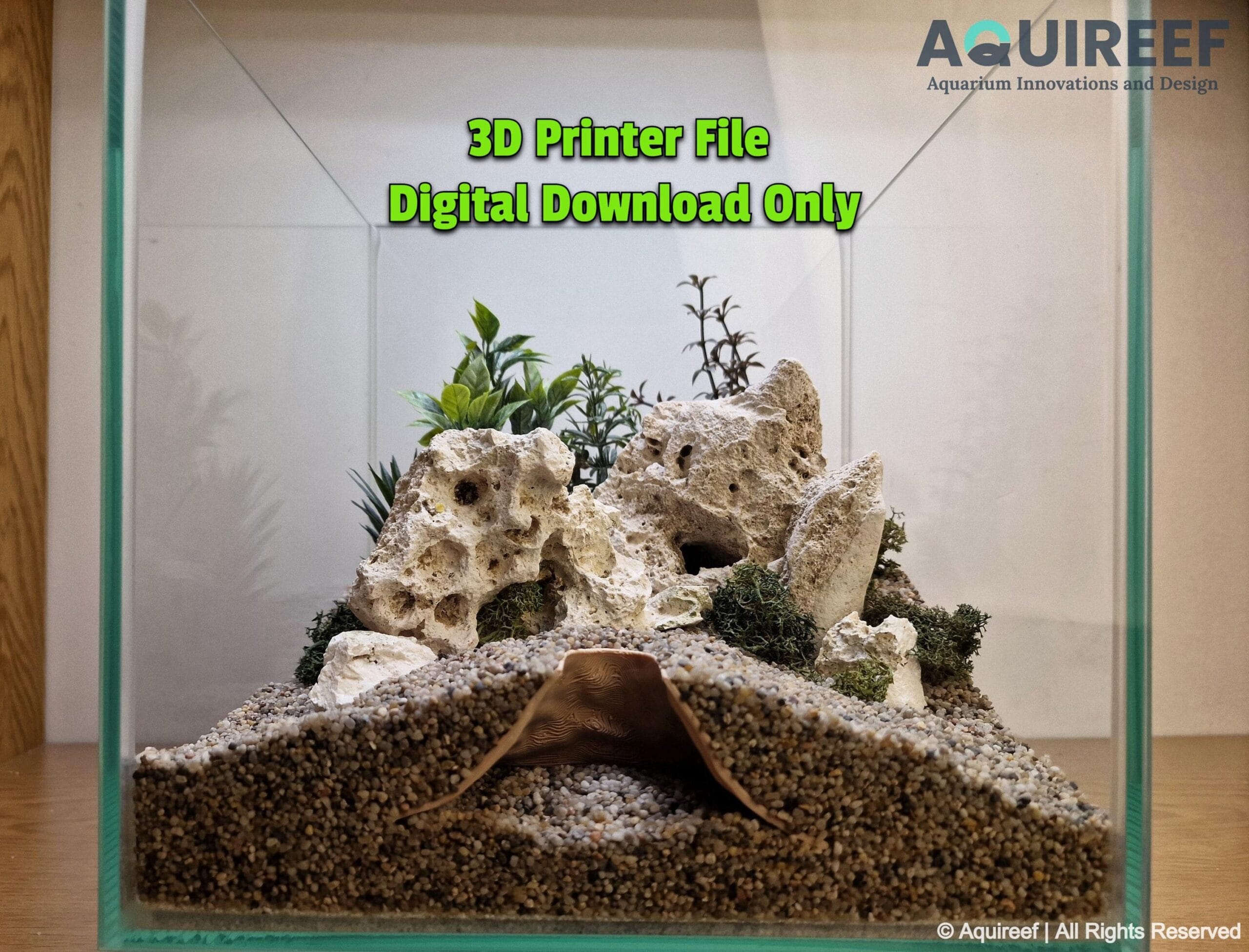 Aquarium & Terrarium Pet Hide - Aquascaping Decor and Critter Cave  | Volcano Cave 3D Printable STL File