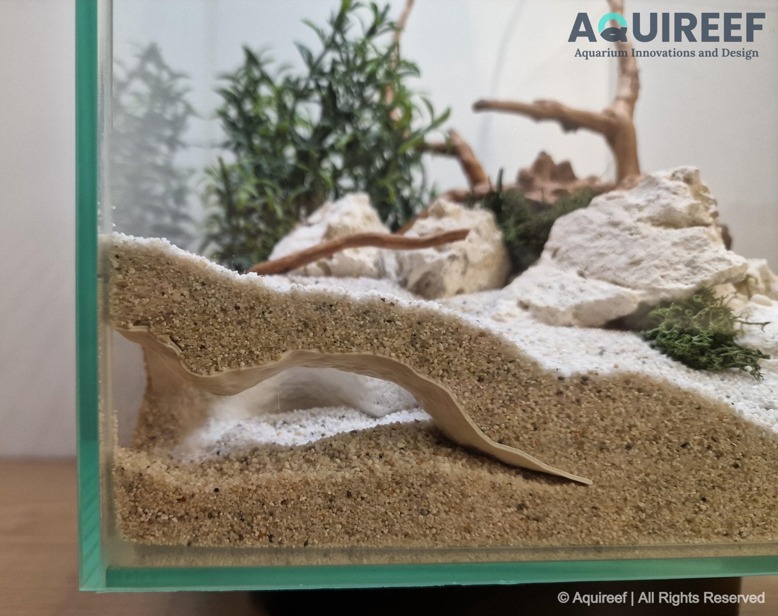 Aquarium & Terrarium Corner Cave - Critter Hide Zone, Natural Tank Corner Decor, Aquascaping Accessory | The Sea Flow Cave 3D Printable STL File - Image 4