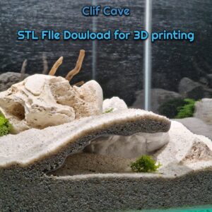 Aquarium & Terrarium Cliff - Rugged Rock Shelter for Fish, Reptiles and Amphibians, Observation and Resting Critter Cave | Cliff Cave 3D Printable STL File