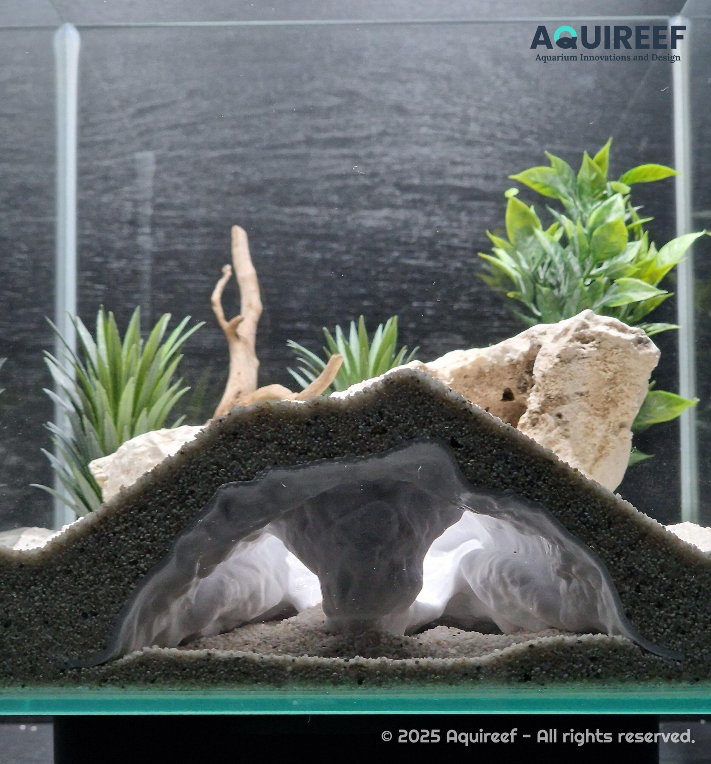 Aquarium & Terrarium Middle Size Decor Cave - Fish, Reptile, Gecko and Snake Hide with Two Observation Openings  | Mistfall Cavern 3D Printable STL File - Image 2