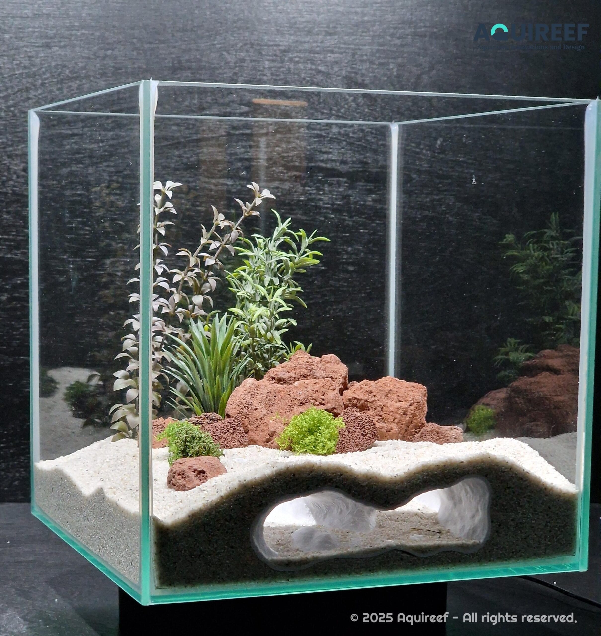 Natural Aquarium & Terrarium Tunnel Cave - Fish, Reptile, Snake, Bug and Spider Hide | Sea Bottom 3D Printable STL File - Image 2