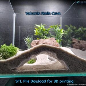 Vivarium Big Observation Cave, Aquarium Terrarium Decor, Fish, Crab, Shrimp, Reptile, Snake, Spider, Amphibian Hide | Volcanic Smile 3D Printable STL File