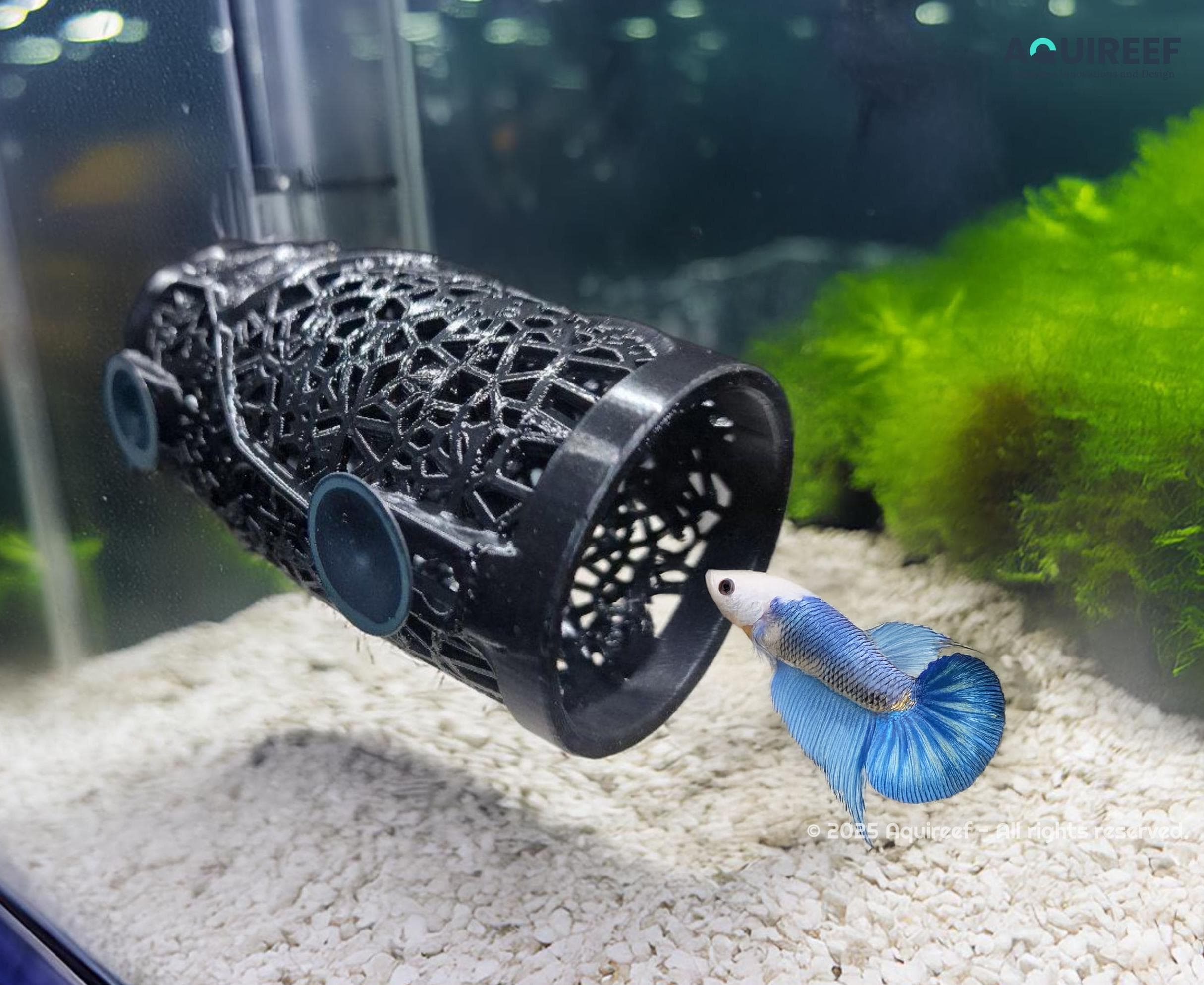 Betta Fish Voronoi Hide, DIY Betta Tunnel & Shelter, Shrimp Cave, Fish Tank Decoration | Betta Tunnel 3D Printable STL File - Image 2