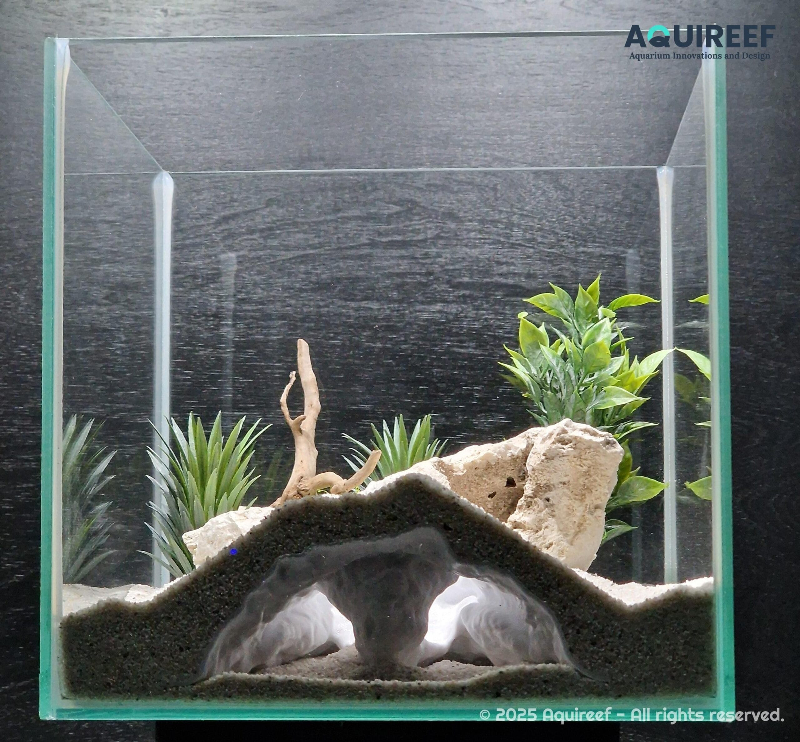 Aquarium & Terrarium Middle Size Decor Cave - Fish, Reptile, Gecko and Snake Hide with Two Observation Openings  | Mistfall Cavern 3D Printable STL File - Image 6