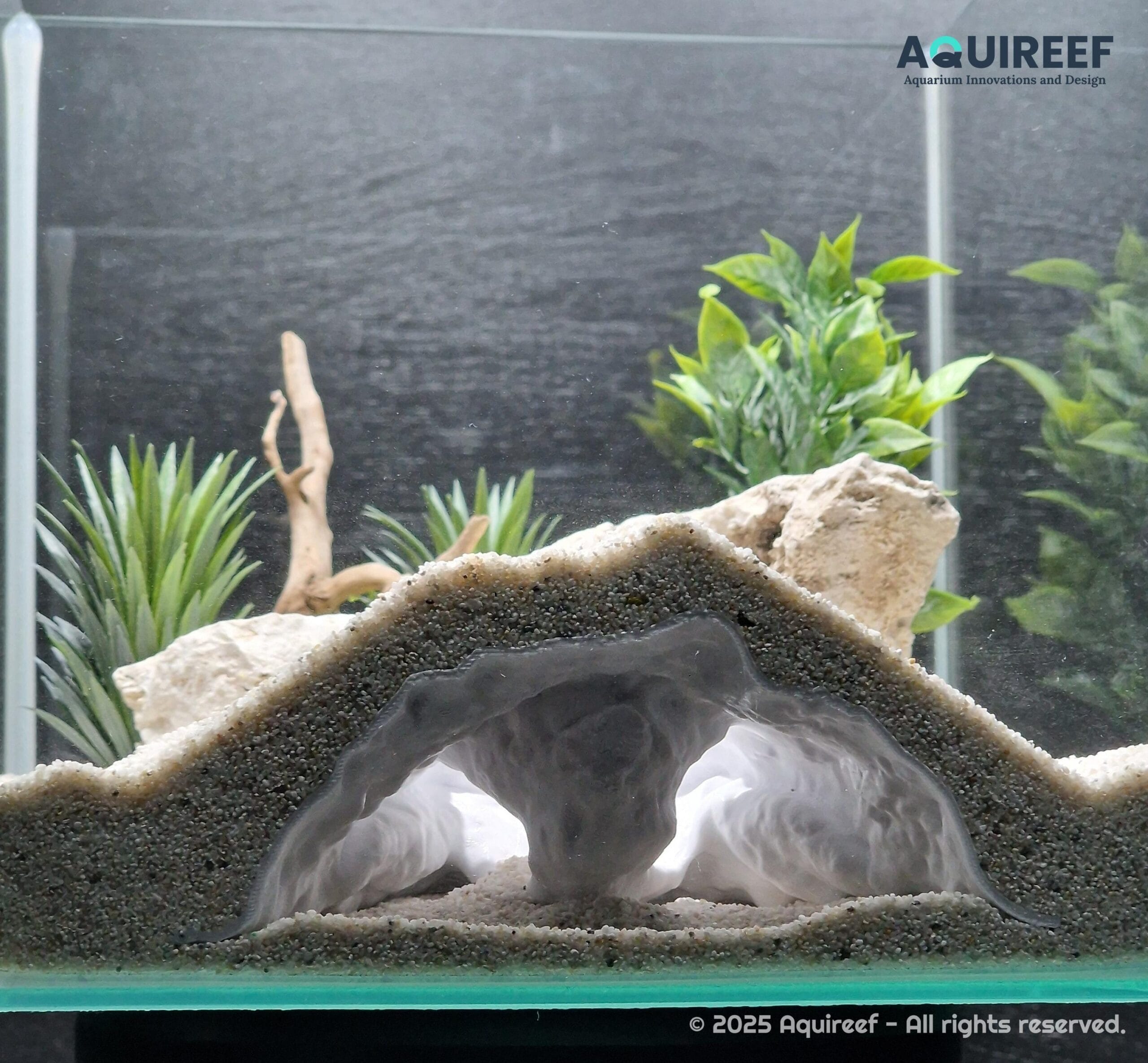 Aquarium & Terrarium Middle Size Decor Cave - Fish, Reptile, Gecko and Snake Hide with Two Observation Openings  | Mistfall Cavern 3D Printable STL File - Image 5