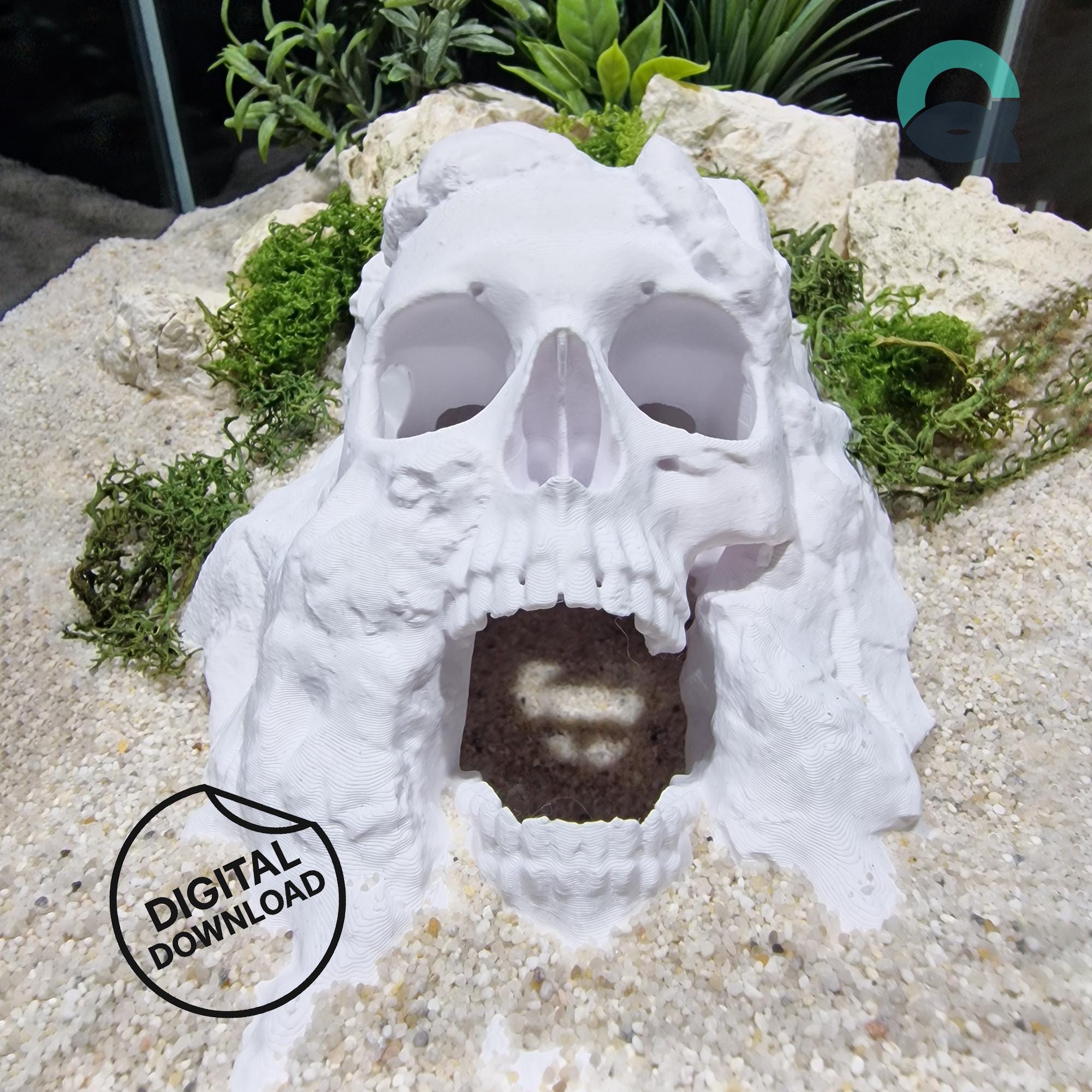 Aquarium & Terrarium Skull Cave – Pirate Themed Hide for Fish, Shrimp, Reptiles, Spiders and Insects | The Pirate Cave 3D Printable STL File