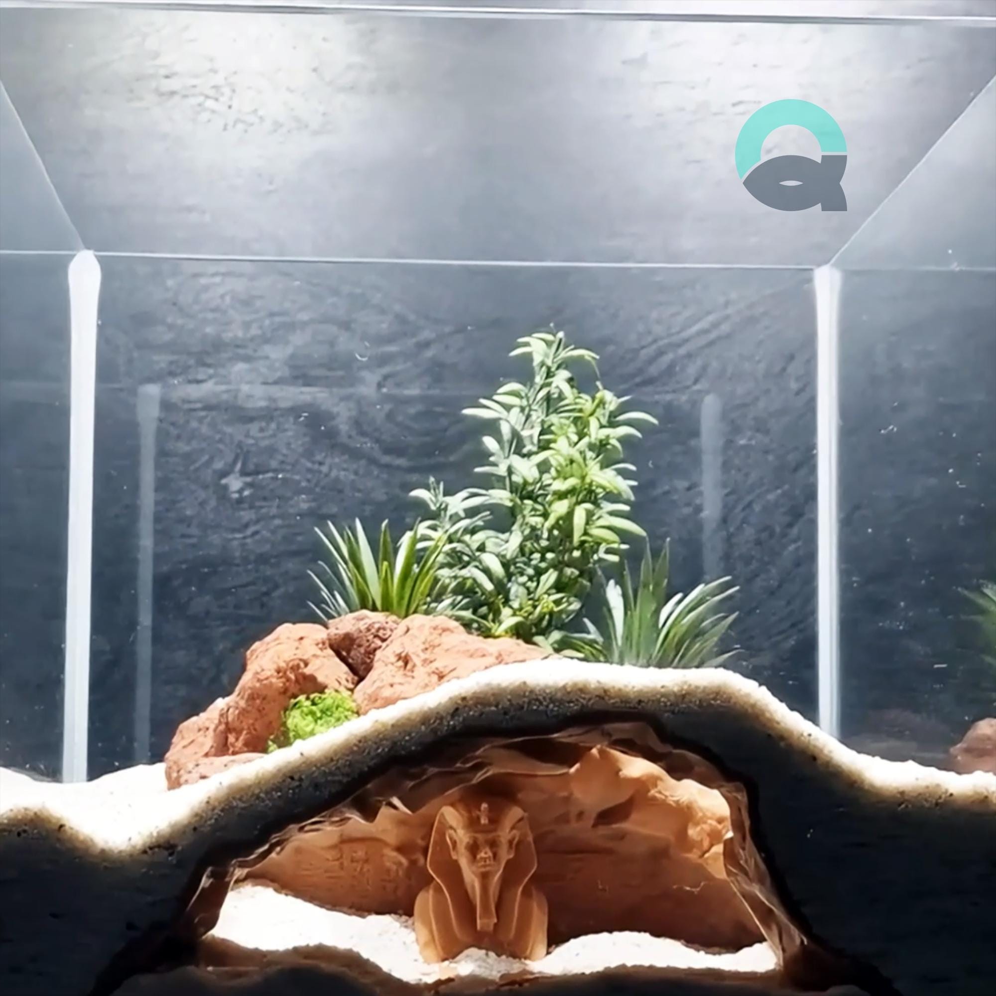 Underground Reptile and Fish Cave - Egypt Theme, Aquarium & Terrarium Decor, Grotto for Pet Hide and Observation | The Secrets of Pharaoh 3D Printable STL File - Image 2
