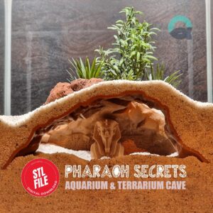 Underground Reptile and Fish Cave - Egypt Theme, Aquarium & Terrarium Decor, Grotto for Pet Hide and Observation | The Secrets of Pharaoh 3D Printable STL File