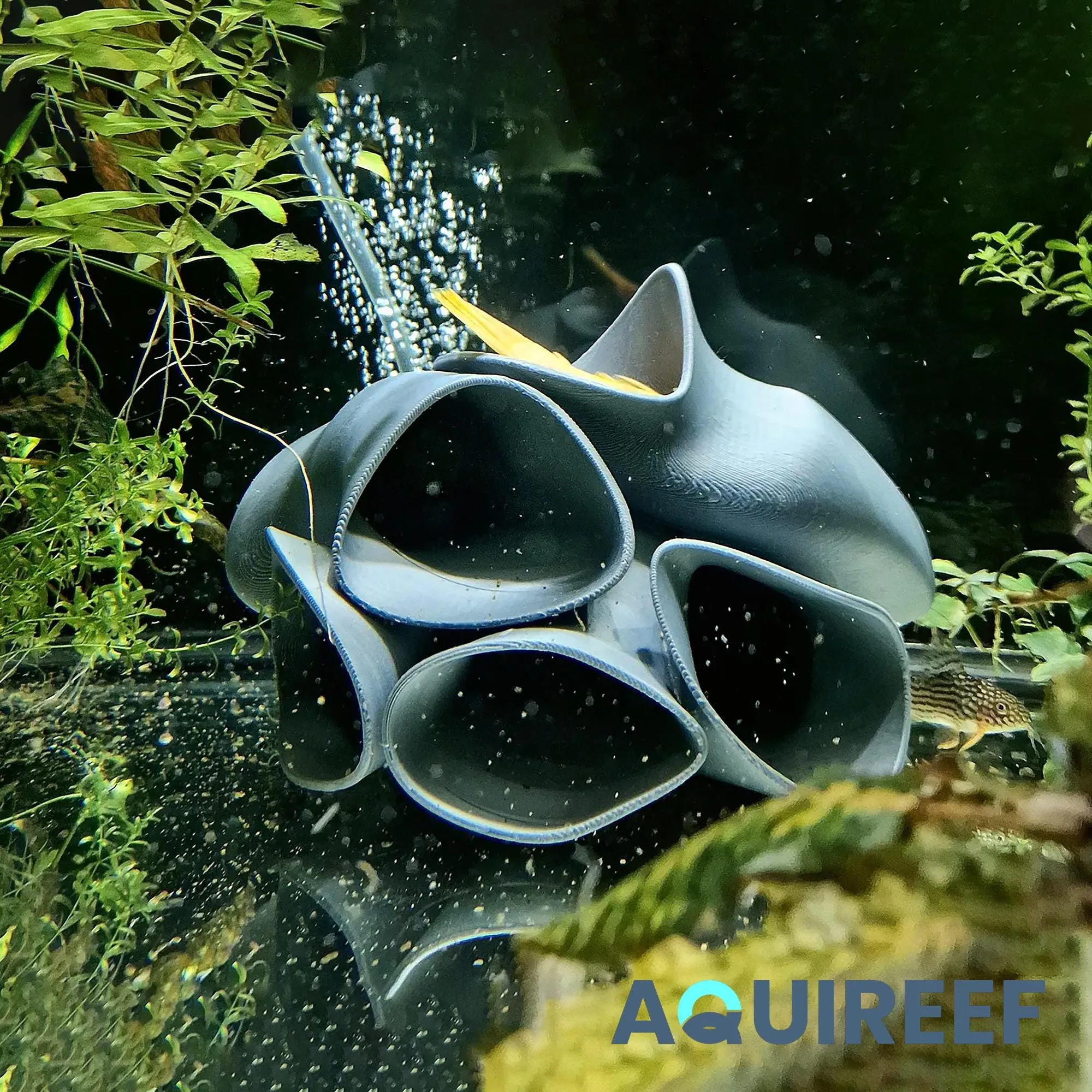 Underwater Fish Hide Cave: Pleco, Cichlid, Corydoras Catfish, Loach and Shrimp Shelter Cave, Fish Tank Futuristic Decor | Pleco Hotel 3D Printable STL File - Image 3