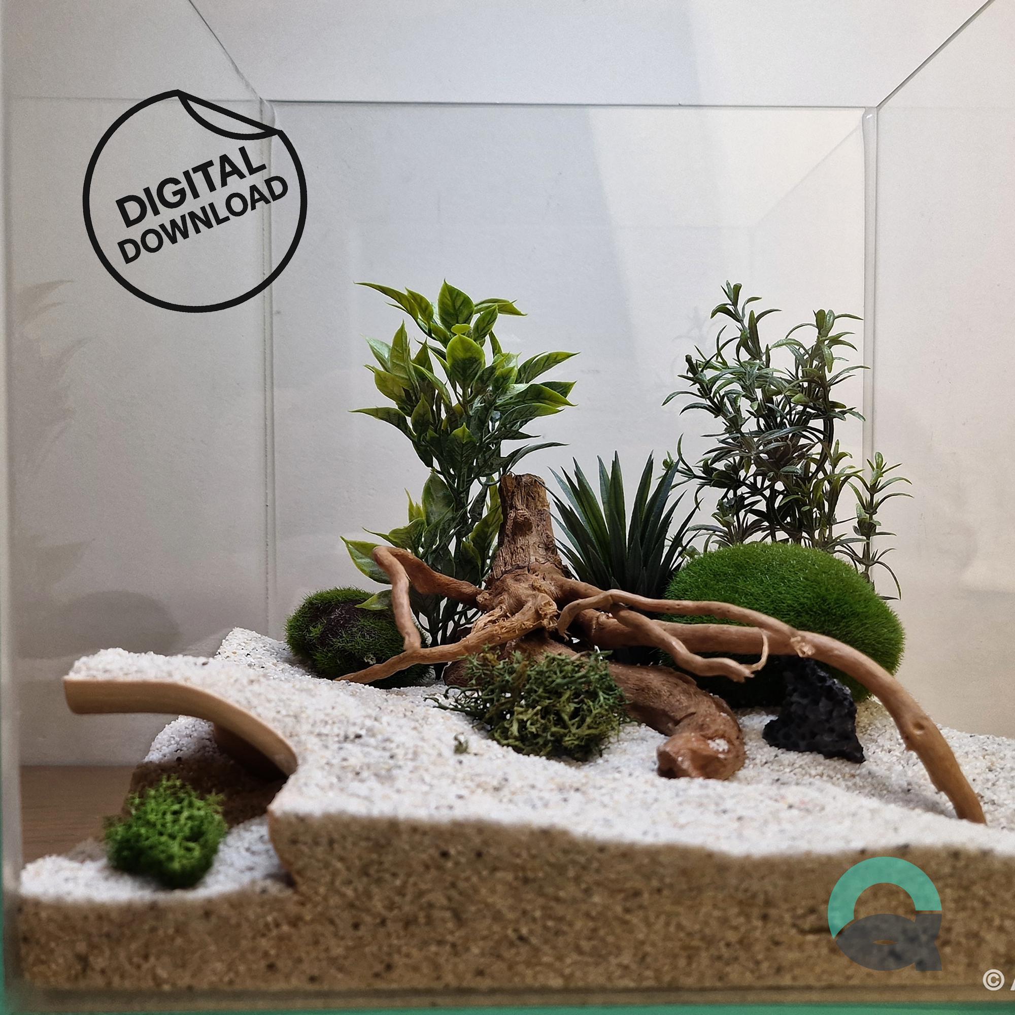 Aquarium & Terrarium Corner Hide - Fish Shelter and Reptile Cave, Fish and Reptile Tank Decor, Aquascaping Set | Tidal Hollow Cave 3D Printable STL File