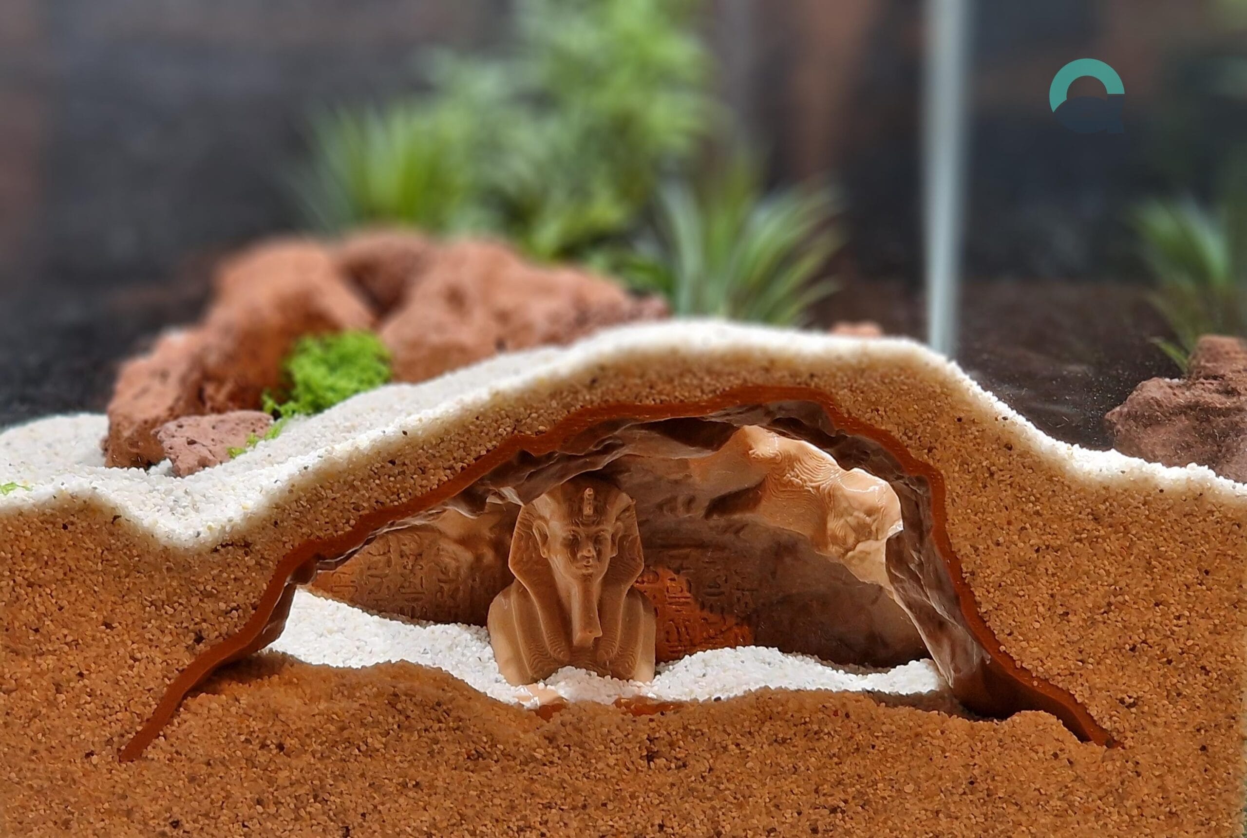 Underground Reptile and Fish Cave - Egypt Theme, Aquarium & Terrarium Decor, Grotto for Pet Hide and Observation | The Secrets of Pharaoh 3D Printable STL File - Image 3