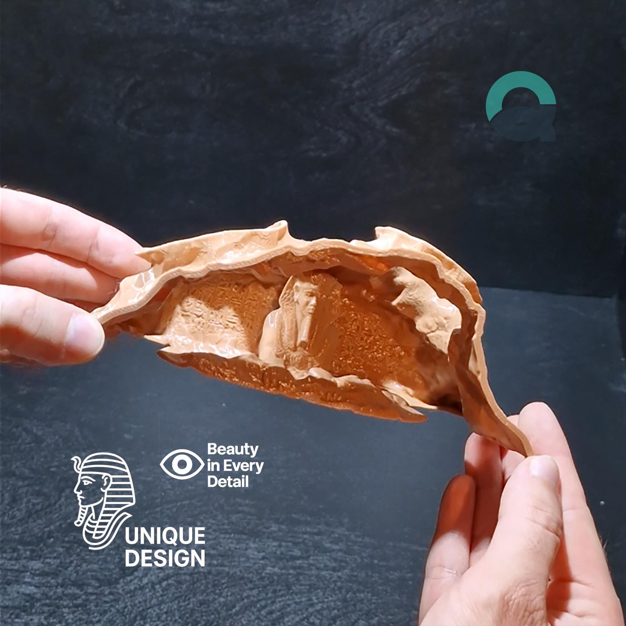 Underground Reptile and Fish Cave - Egypt Theme, Aquarium & Terrarium Decor, Grotto for Pet Hide and Observation | The Secrets of Pharaoh 3D Printable STL File - Image 8