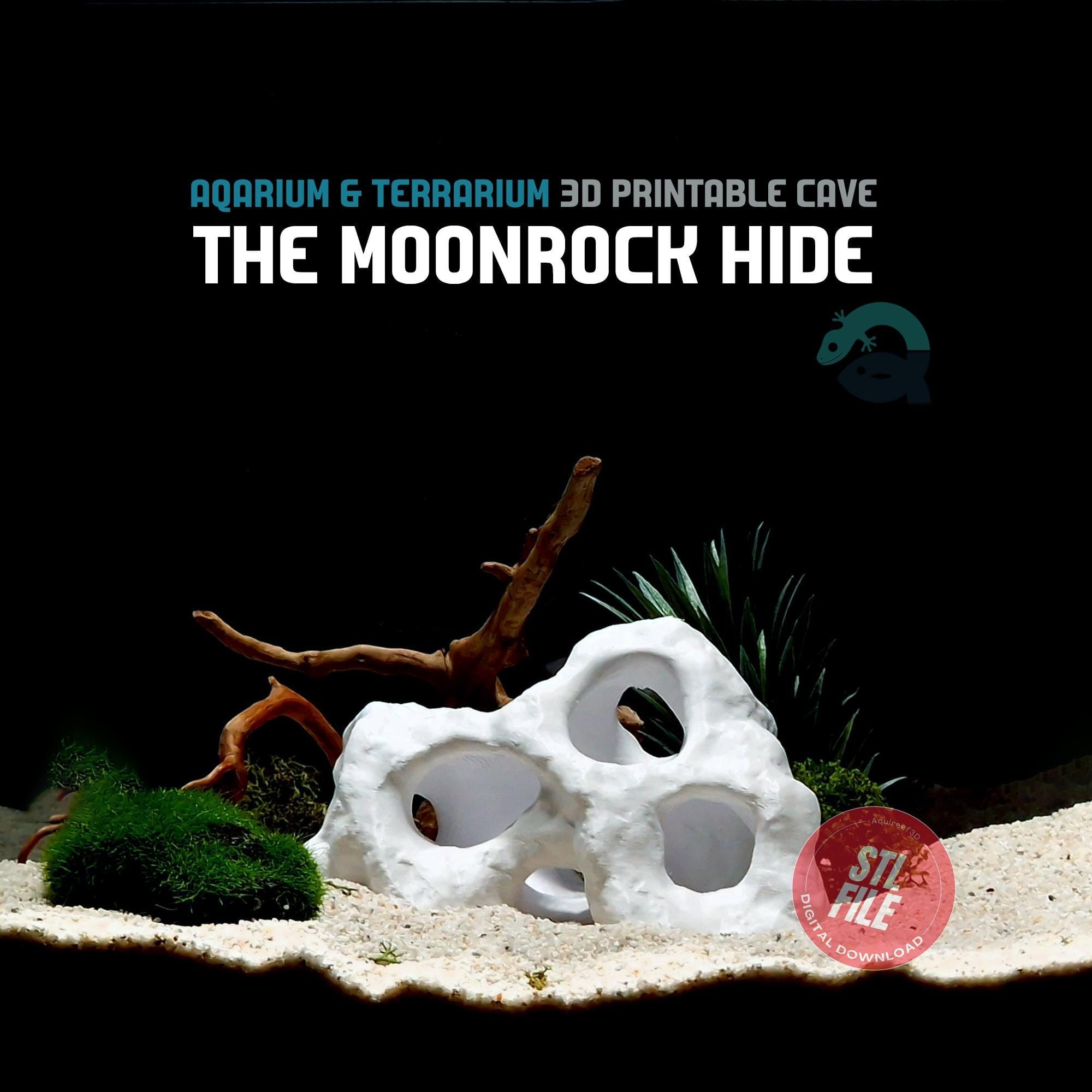 Aquarium & Terrarium Critter Cave, Above Ground Pet Hide, Aquscaping Accessory | The Shellspire Cavern 3D Printable STL File