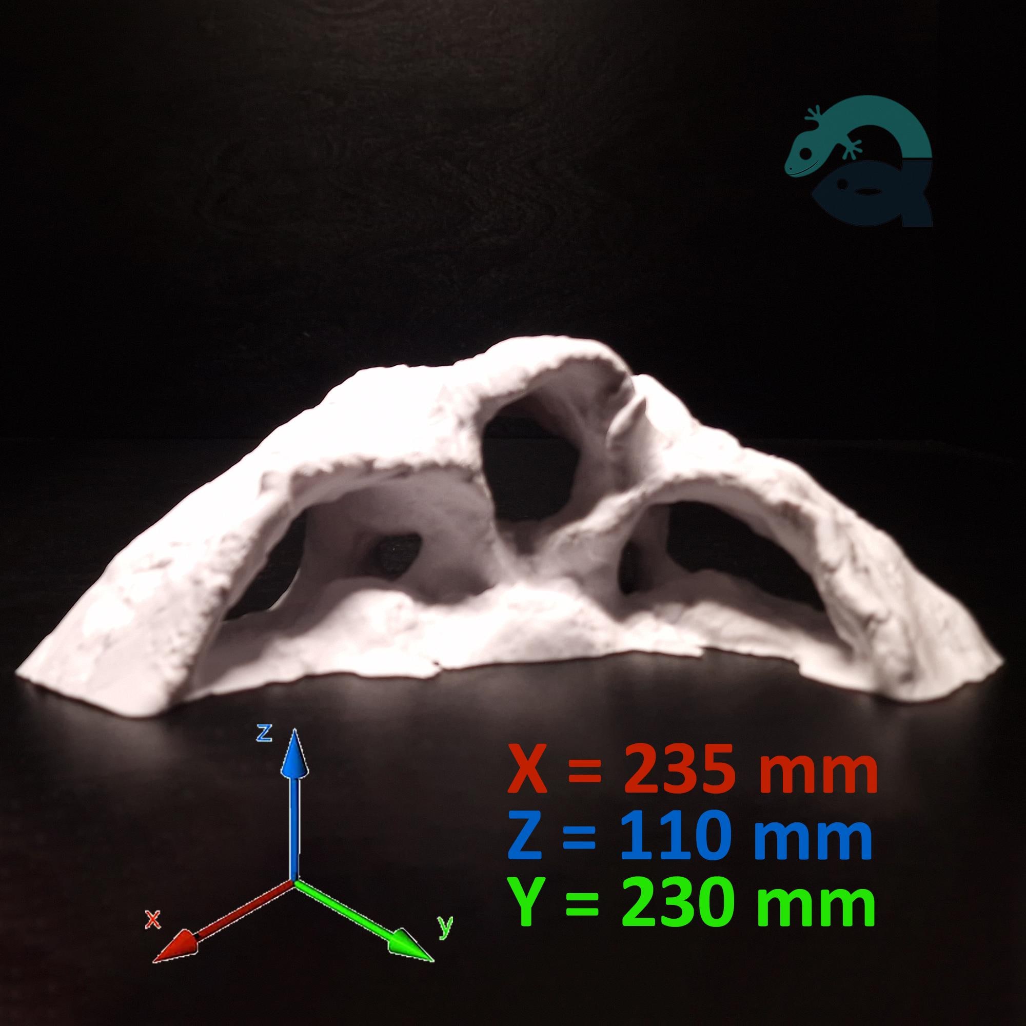 Aquarium & Terrarium Corner Cave for Fish, Shrimp, Amphibians, Reptiles, Spiders, Bugs: a Small Rock Form Tank Corner Decor  | WaveCrest Cave 3D Printable STL File - Image 9