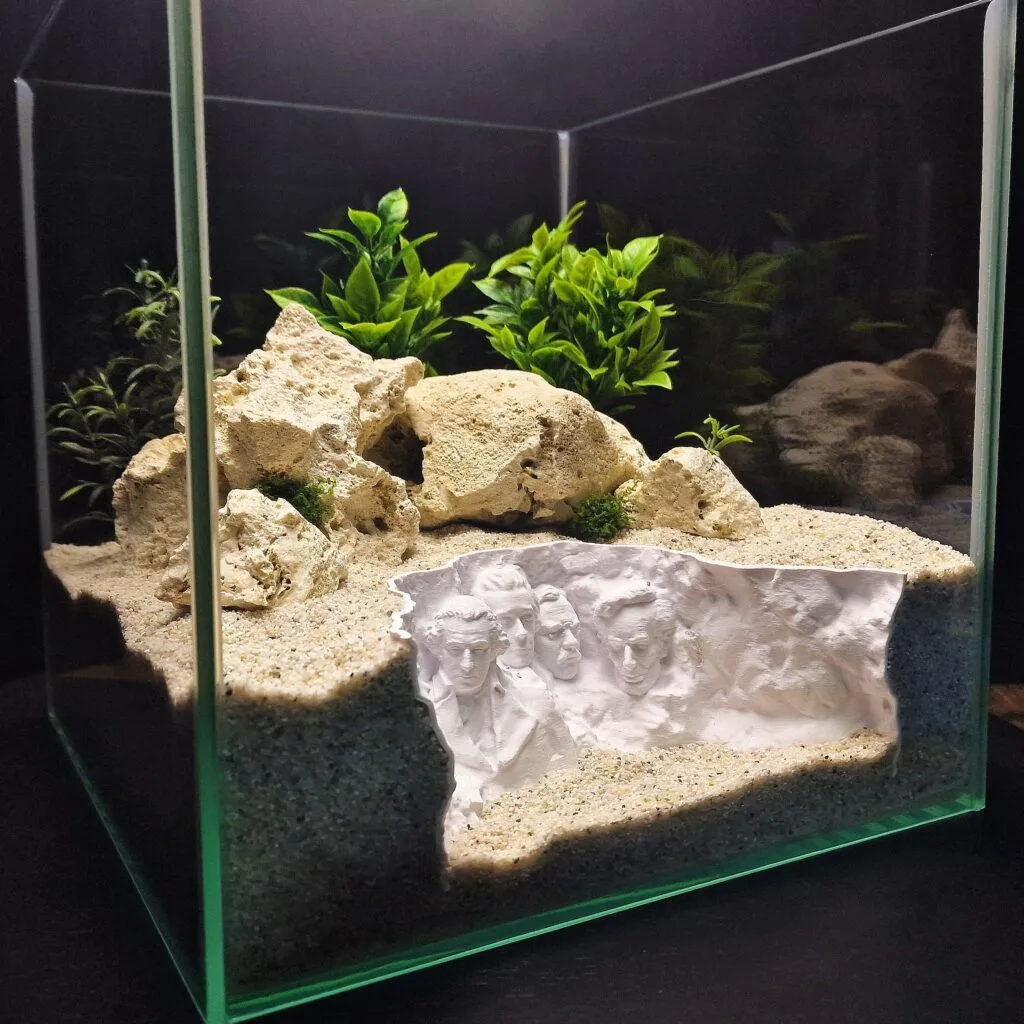 The Mount Rushmore 3d printed Aquarium and Terrarium Centerpiece by Aquireef3D