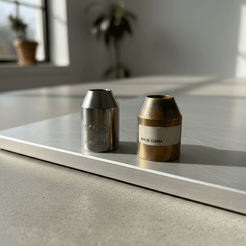 A stainless steel vs a brass nozzle for 3d printers