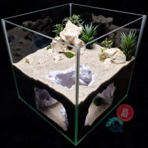 Aquarium & Terrarium Large Corner Cave - Fish, Shrimp, Reptile, Axolotl Hide with Big Openings and Spacious inner Volume | Mistreef Den 3D Printable Cave