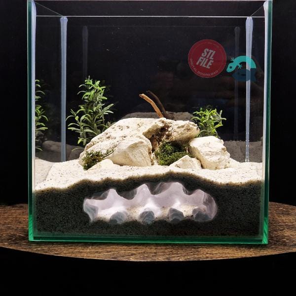 Fish, Shrimp, Axolotl, Reptile Hide Cave - Aquarium and Terrarium Decor, Aquascape Piece, Fish Tank Ornament Art | The Sea Beast 3D Printable STL File