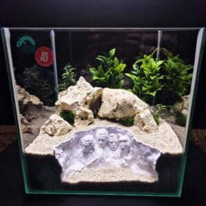 Aquarium & Reptile Enclosure Decor - Rushmore art Cave, freshwater Fish, Shrimp, Reptiles, small Critter Hide | The Rushmore Hollow 3D Printable STL File